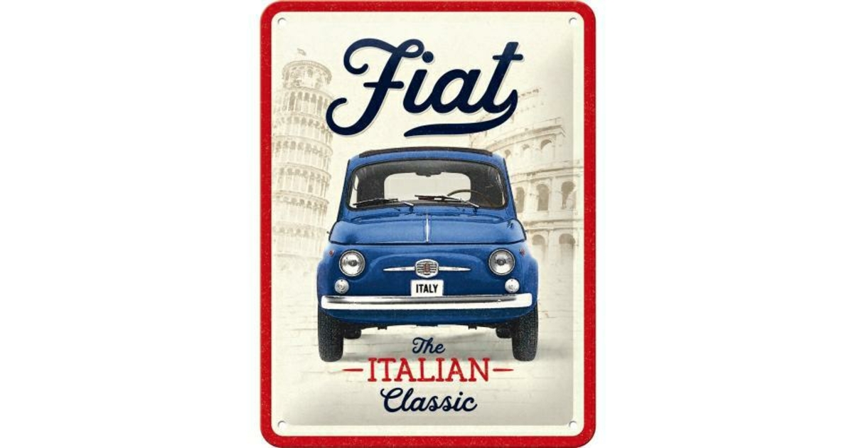 Plaque Fiat 500 Italian Classic Garageatelierles Plaques Publicitaires Le Grenier Vintage 